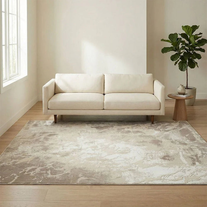 Galeria Lux Modern Distressed Rug 160x230 Brown White