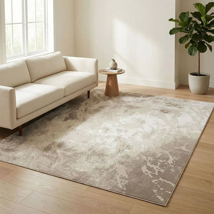 Galeria Lux Modern Distressed Rug 160x230 Brown White