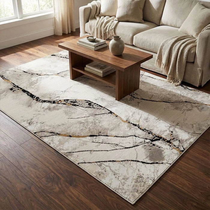 Galeria Lux Modern Abstract Rug 200x300 Grey White