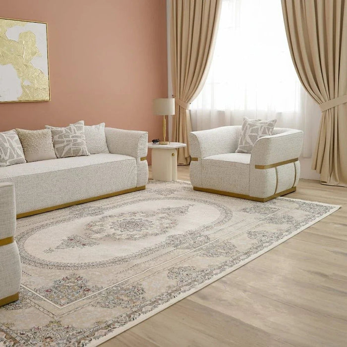 Aleem Persian Rug - Cream - 1200 ReedsÊ- 250x350 cm