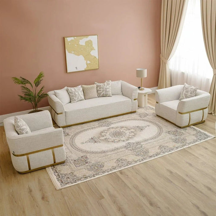 Aleem Persian Rug - Cream - 1200 ReedsÊ- 250x350 cm
