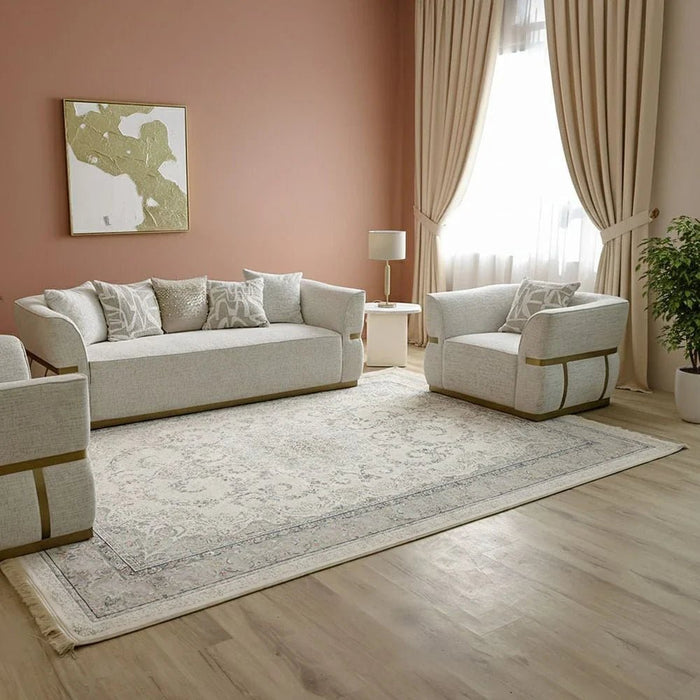 Aleem Persian Rug - Light Grey - 1200 ReedsÊ- 200x300 cm