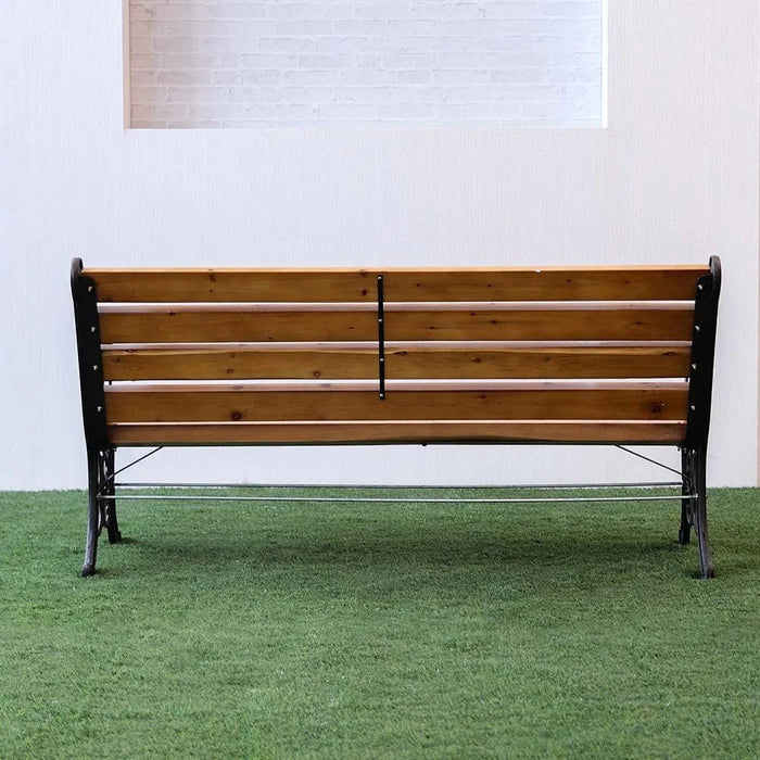 Wooden Park Bench-Dark Teak/Bronze-150 cm