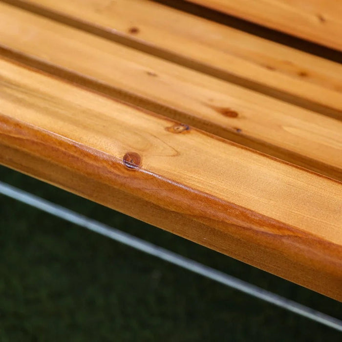 Wooden Park Bench-Dark Teak/Bronze-150 cm