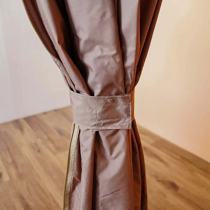 Jasmy Gazebo with Curtains-Black/Brown-3.6x4.6 M-With 2-Year Warranty