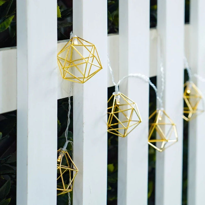Geometric Hexagon Copper Fairy Lights-4.7M