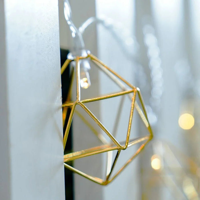 Geometric Hexagon Copper Fairy Lights-4.7M