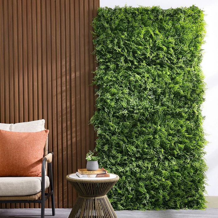 Artificial Fence-Fern-With Led Solar Light-100 x 100Cm