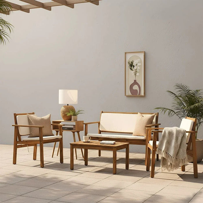 Rozana 4-Seater Sofa Set-Natural Wood