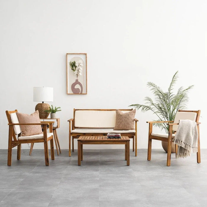 Rozana 4-Seater Sofa Set-Natural Wood