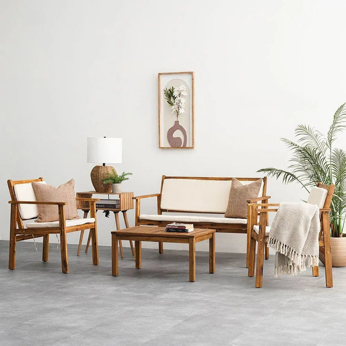 Rozana 4-Seater Sofa Set-Natural Wood