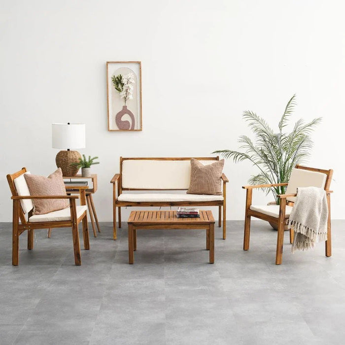 Rozana 4-Seater Sofa Set-Natural Wood