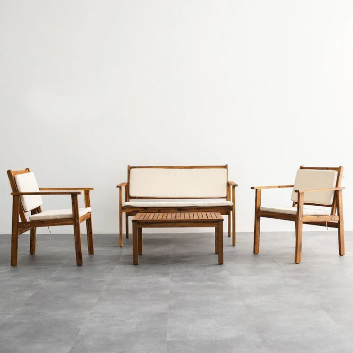 Rozana 4-Seater Sofa Set-Natural Wood
