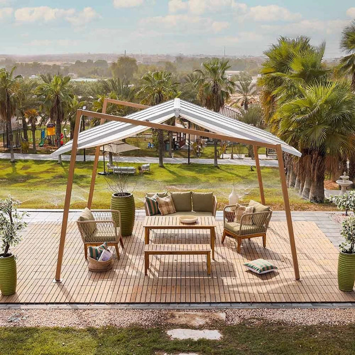 Darren Gazebo - Grey/Beige - 3x4 m - With 2-Year Warranty