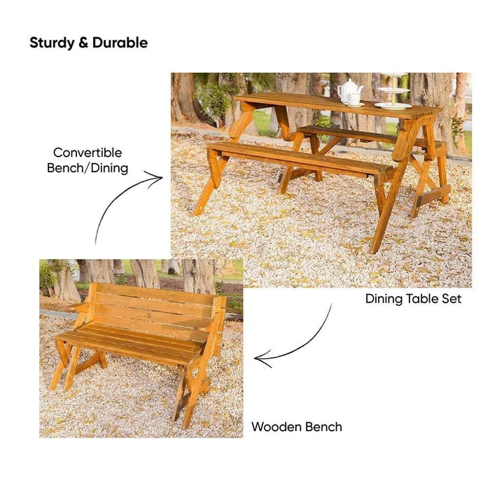 Vivian Bench cum Dining-Natural Wood