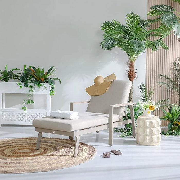 Macy Sun Lounger-Beige-With 2-Year Warranty