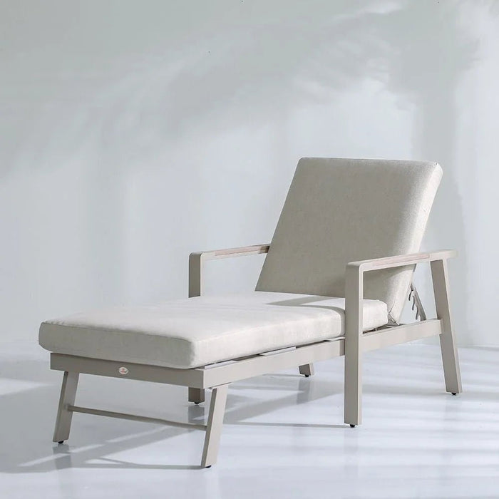 Macy Sun Lounger-Beige-With 2-Year Warranty