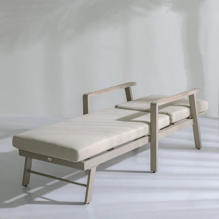 Macy Sun Lounger-Beige-With 2-Year Warranty