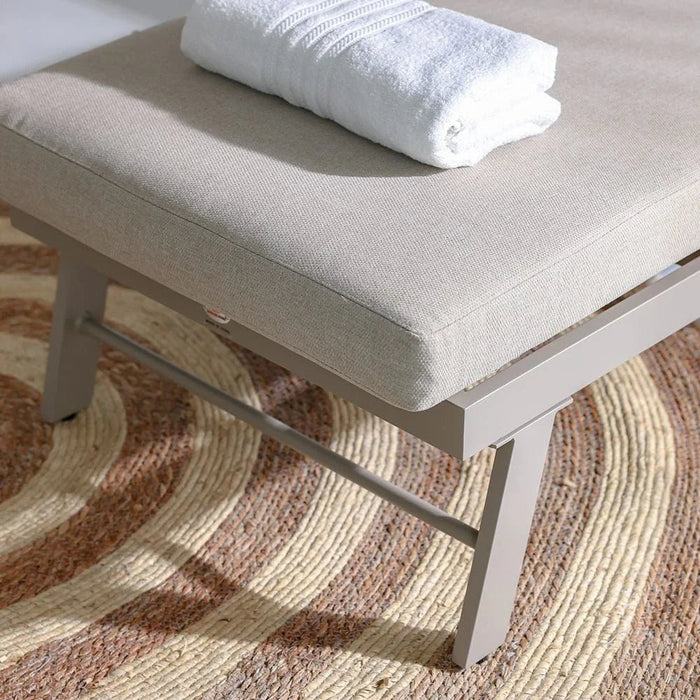 Macy Sun Lounger-Beige-With 2-Year Warranty