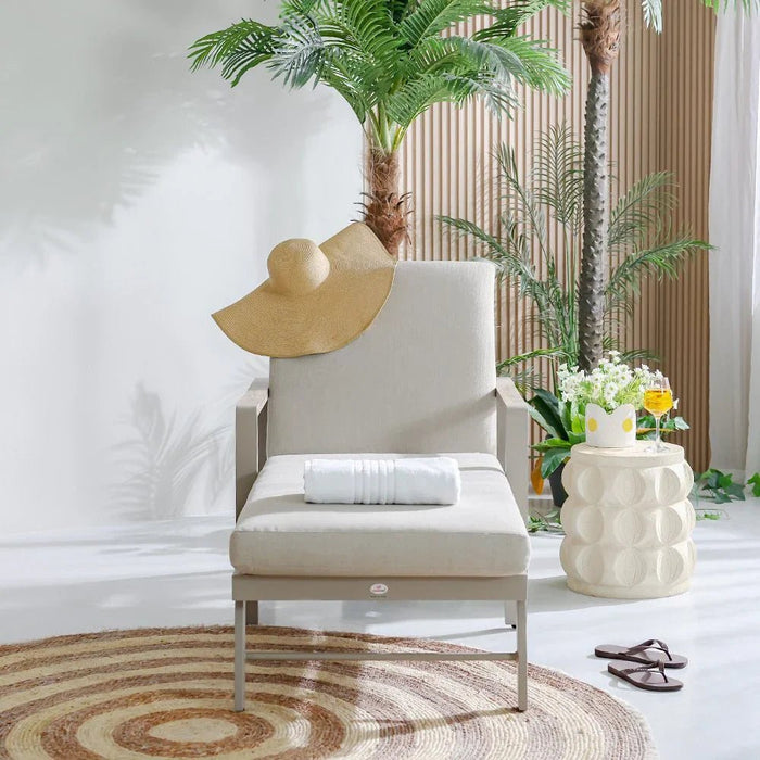 Macy Sun Lounger-Beige-With 2-Year Warranty