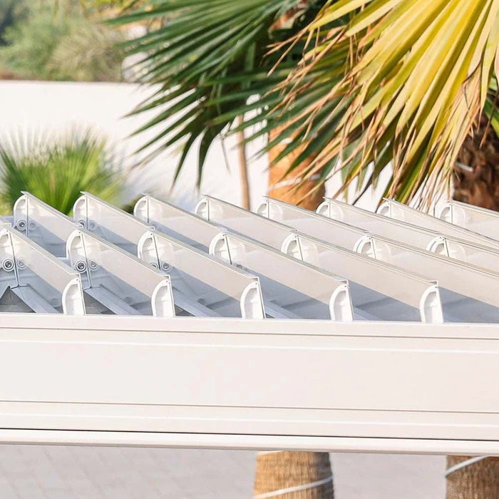 Ambrose Automatic Pergola with Automated Roof & LED-White-With 2-Year Warranty