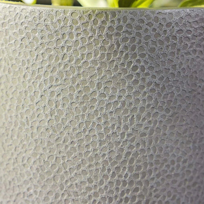 Fiber Clay Pot with Volcanic Design-Grey-35x35x55 CM
