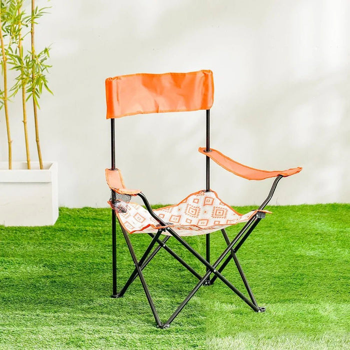 Folding Picnic Chair-Orange/White-54x54x92 cm