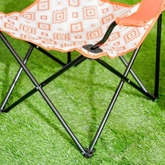 Folding Picnic Chair-Orange/White-54x54x92 cm