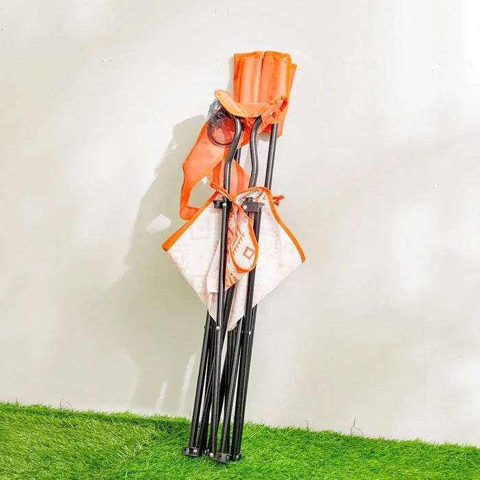 Folding Picnic Chair-Orange/White-54x54x92 cm