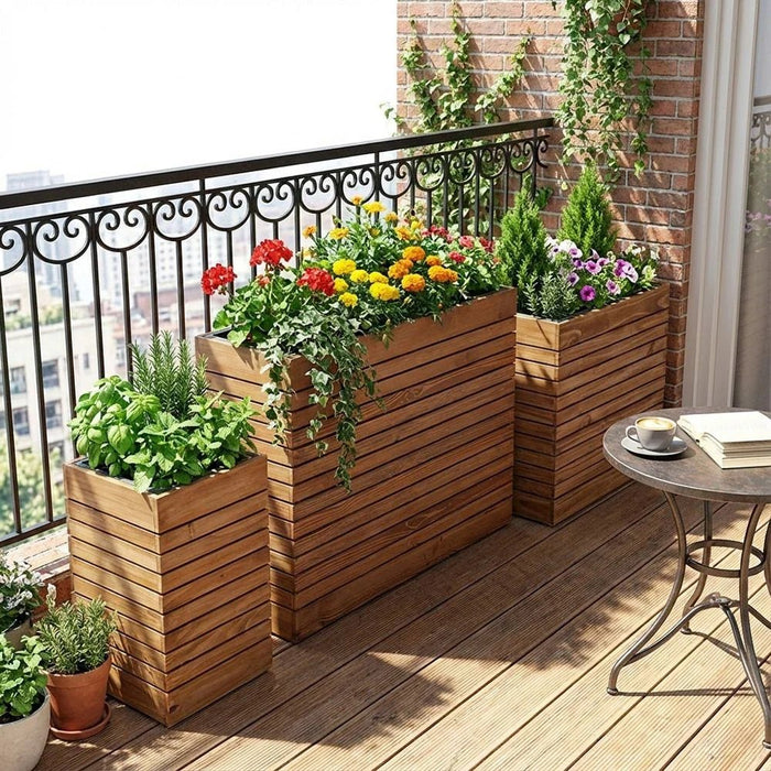 Wooden Planter W315Xl315Xh420 Mm- Aidh60202