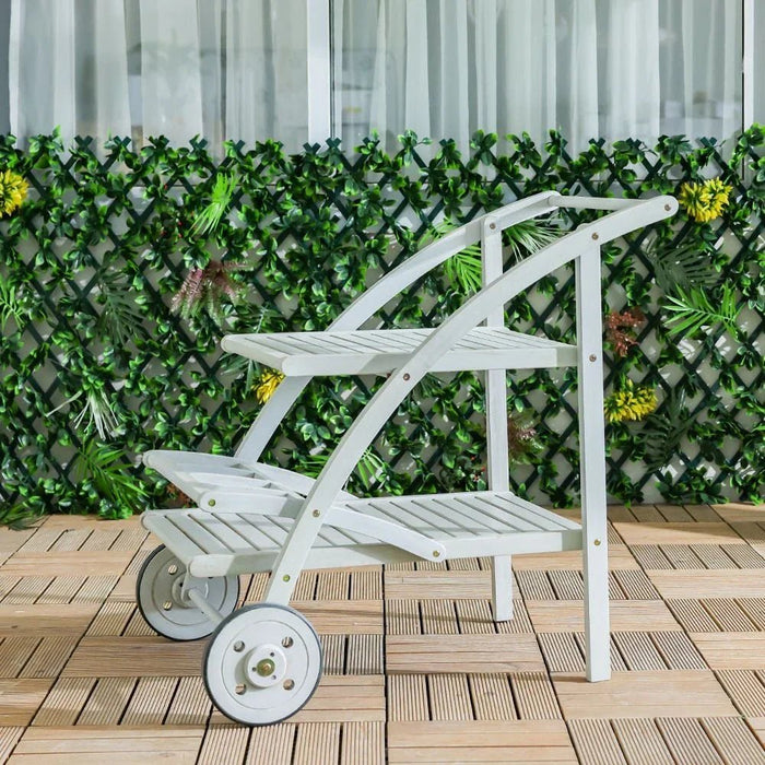 Wooden Serving Trolley-Grey