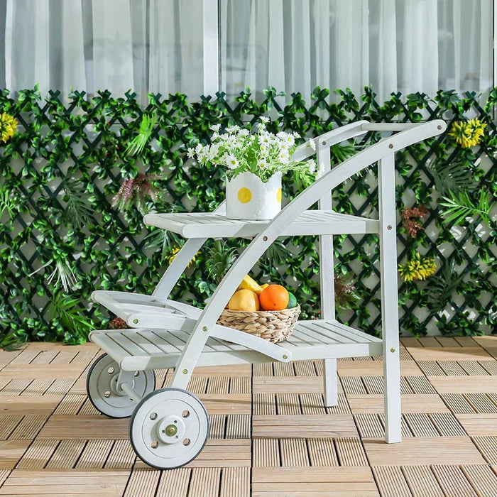 Wooden Serving Trolley-Grey