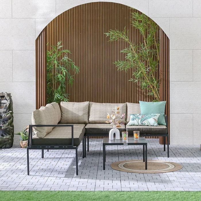 Owen 5-Seater Corner Sofa Set-Beige-With 1-Year Warranty