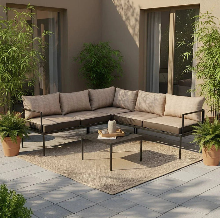 Owen 5-Seater Corner Sofa Set-Beige-With 1-Year Warranty