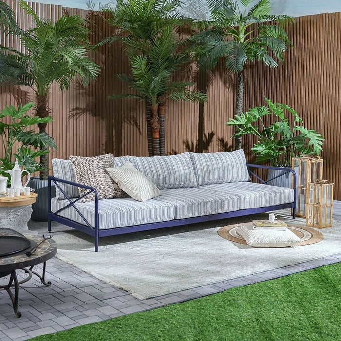 Kennet 3-Seater Sofa-Dark Navy/Blue-With 1-Year Warranty