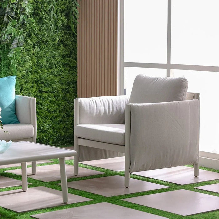 Divine 5-Seater Sofa Set with Coffee Table-Light Grey/Apricot-With 2-Year Warranty
