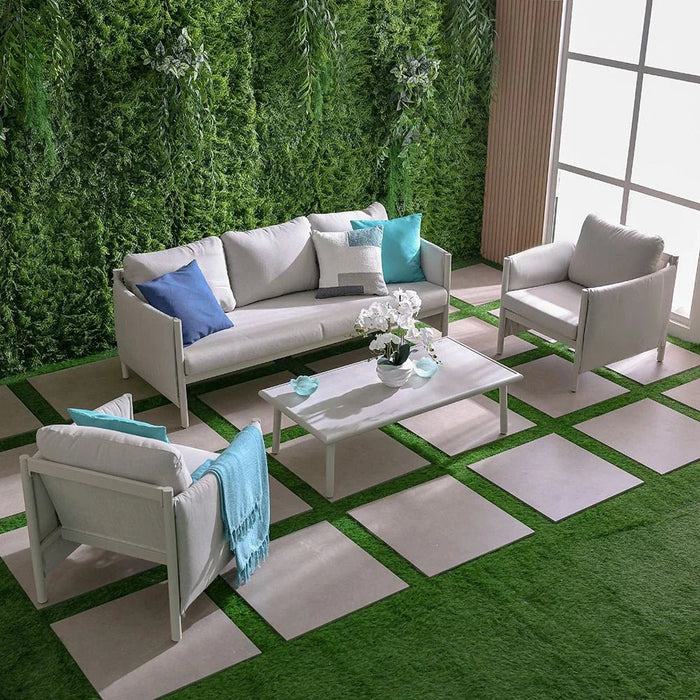 Divine 5-Seater Sofa Set with Coffee Table-Light Grey/Apricot-With 2-Year Warranty