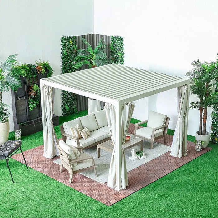 Terra Gazebo with Curtains-Apricot-With 2-Year Warranty