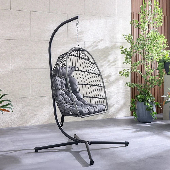 Savio Hanging Chair-Black/Grey