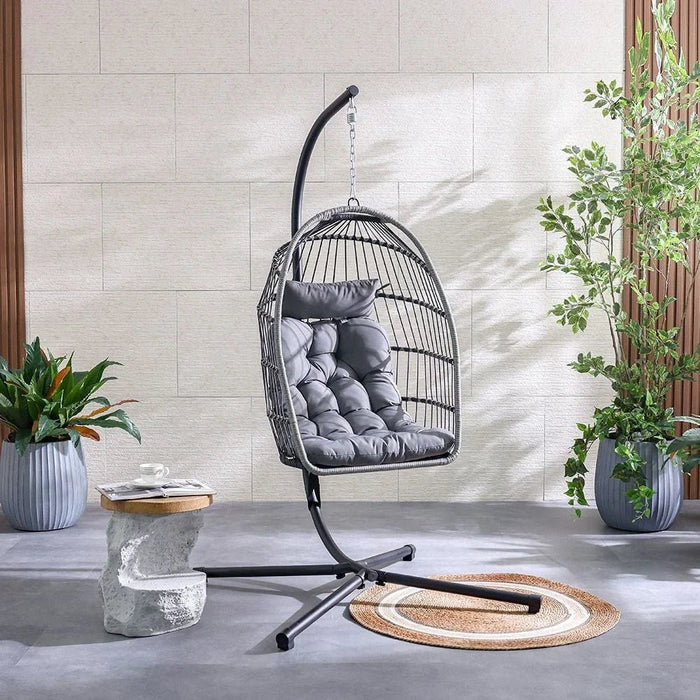 Savio Hanging Chair-Black/Grey
