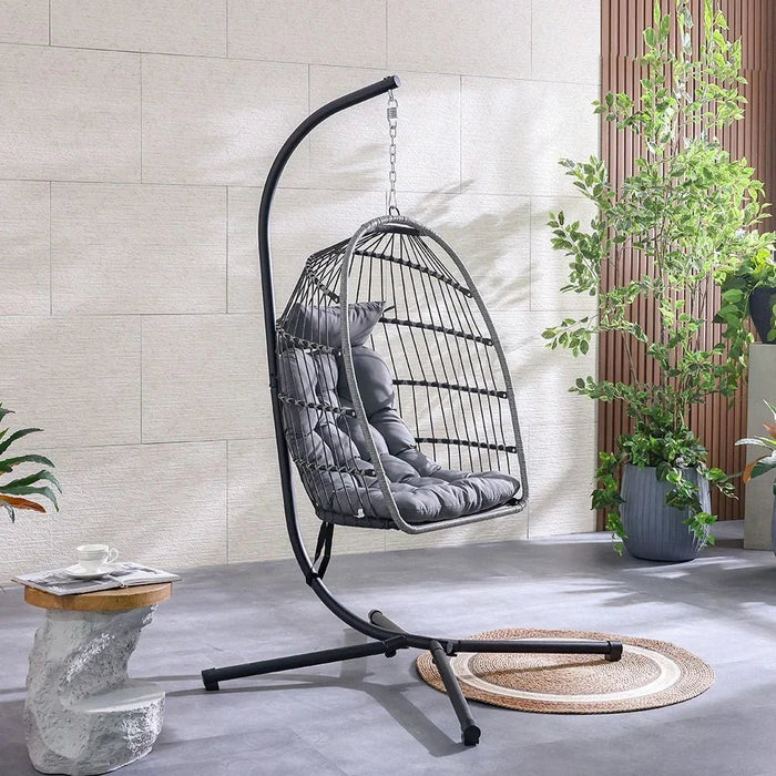 Savio Hanging Chair-Black/Grey