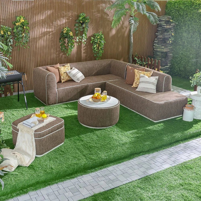 Pavia Corner Sofa Set-Brown-With 2-Year Warranty