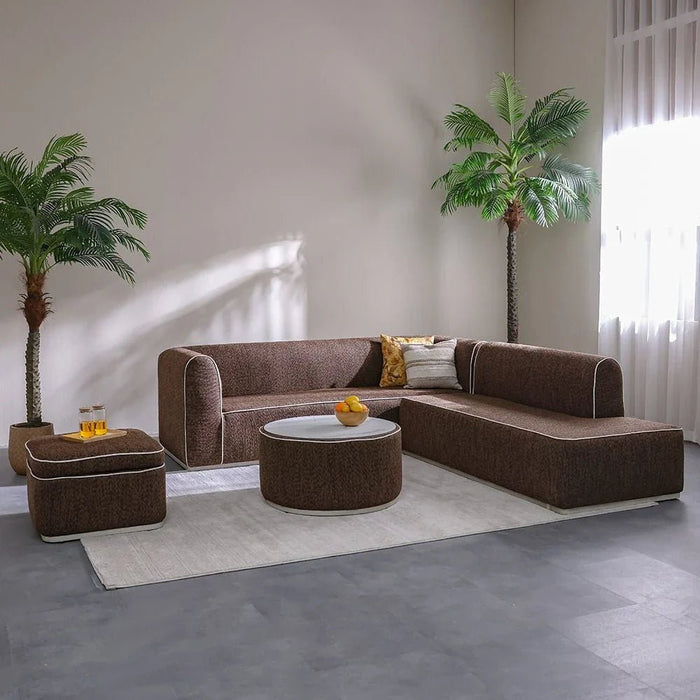 Pavia Corner Sofa Set-Brown-With 2-Year Warranty