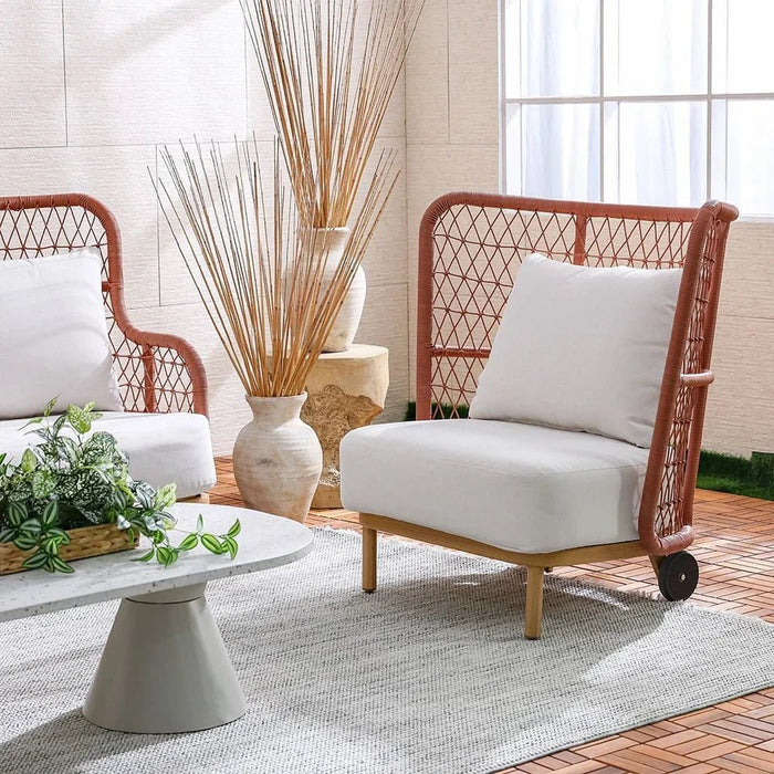 Juliya 5-Seater Sofa Set-Red/White-With 2-Year Warranty-By Ziantti
