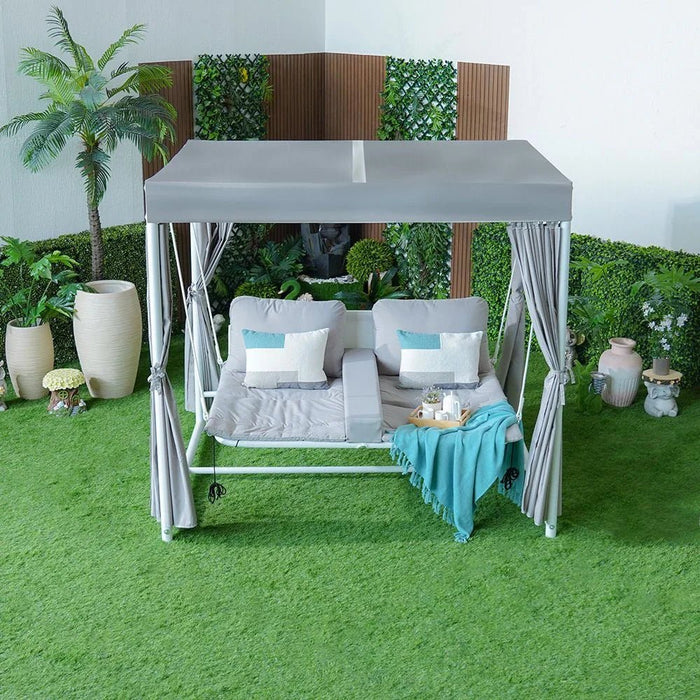 Ellora Daybed Cum Swing-White & Grey-With 1-Year