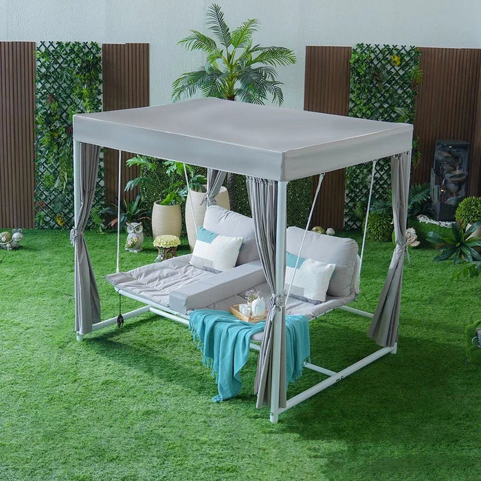 Ellora Daybed Cum Swing-White & Grey-With 1-Year