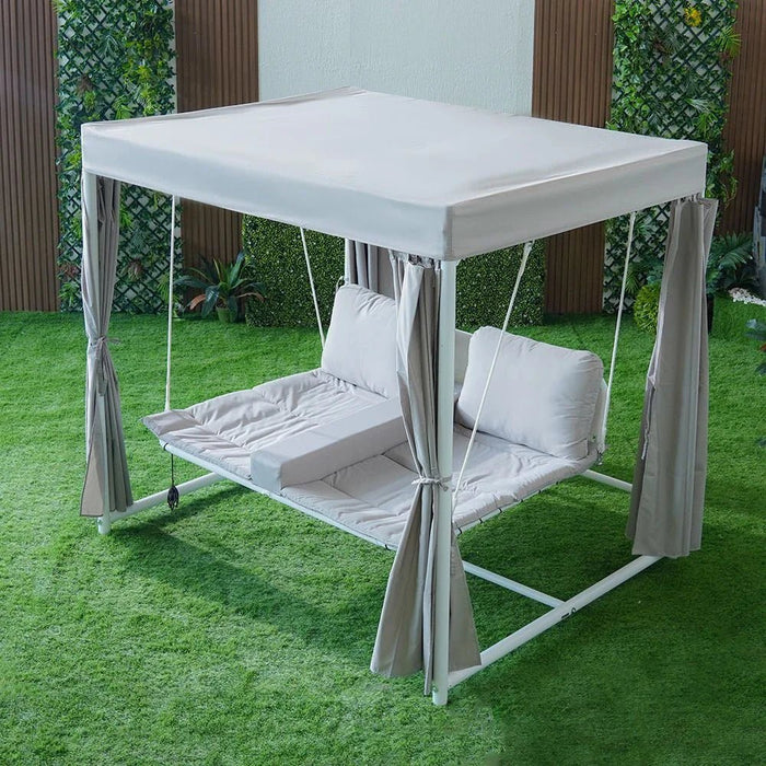 Ellora Daybed Cum Swing-White & Grey-With 1-Year