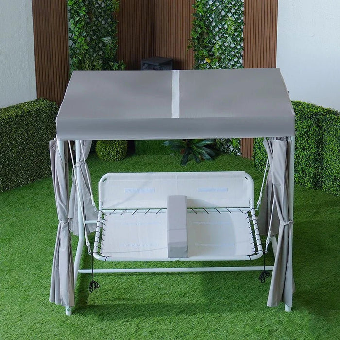 Ellora Daybed Cum Swing-White & Grey-With 1-Year