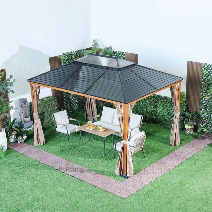 Jasmy Gazebo-Brown/Black-3x4 M-With 2-Year Warranty