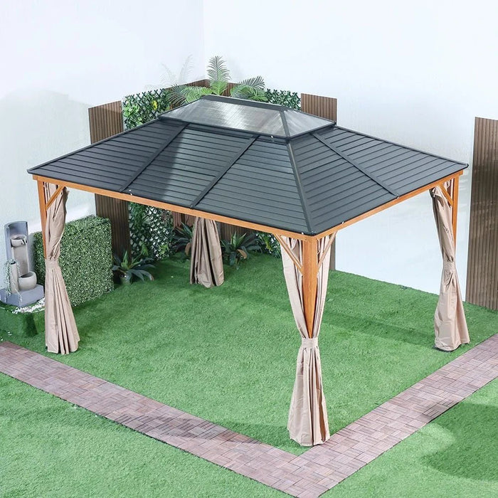 Jasmy Gazebo-Brown/Black-3x4 M-With 2-Year Warranty